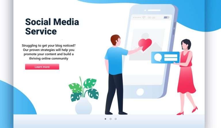 Social media landing page template