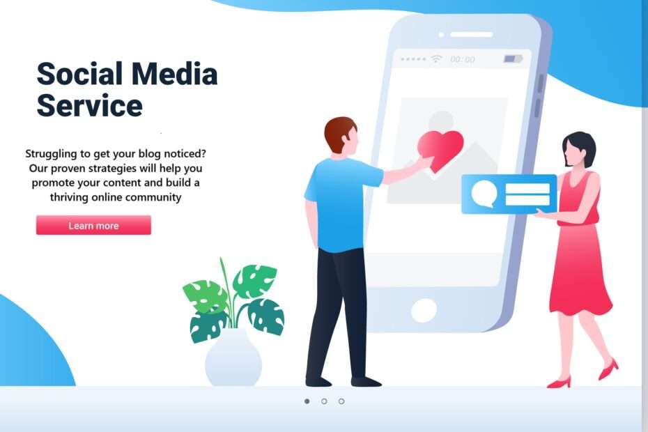 Social media landing page template